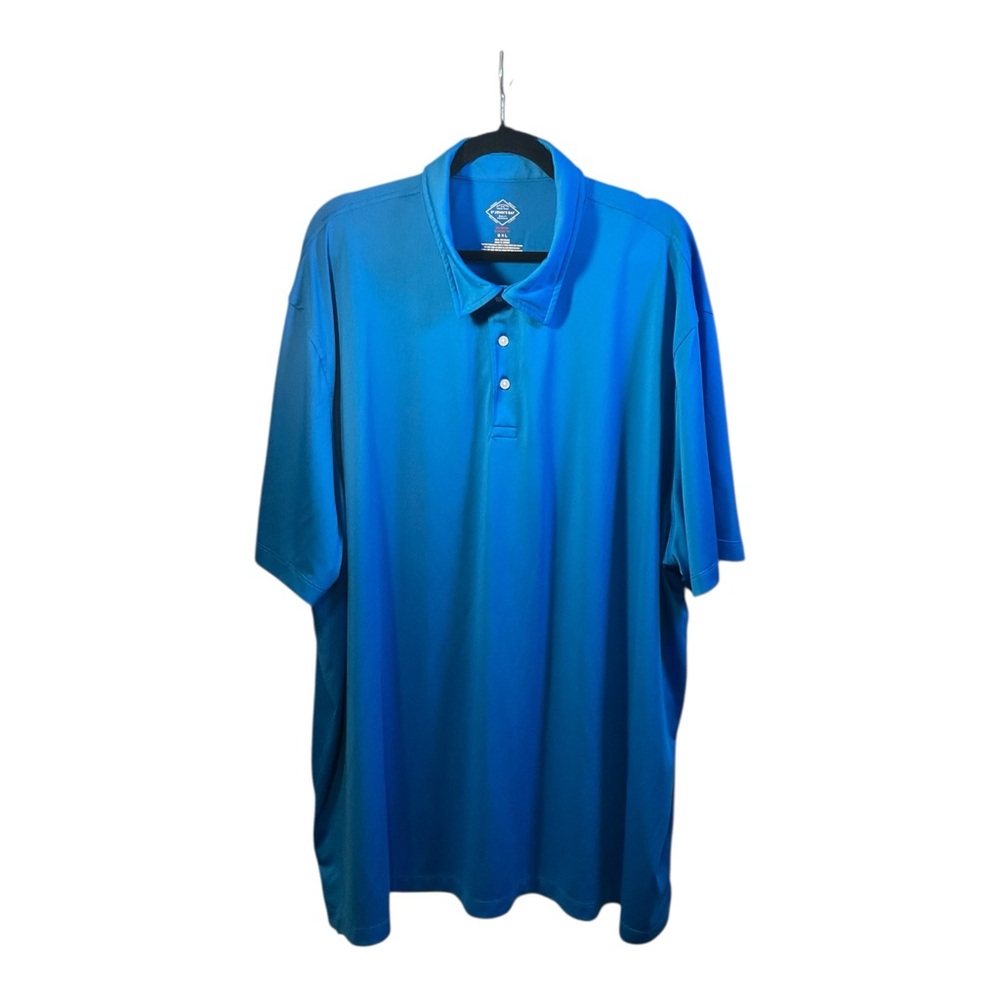 St Johns Bay Mens Blue Turquoise Performance Quick Dri Golf Polo Shirt Size  5XL